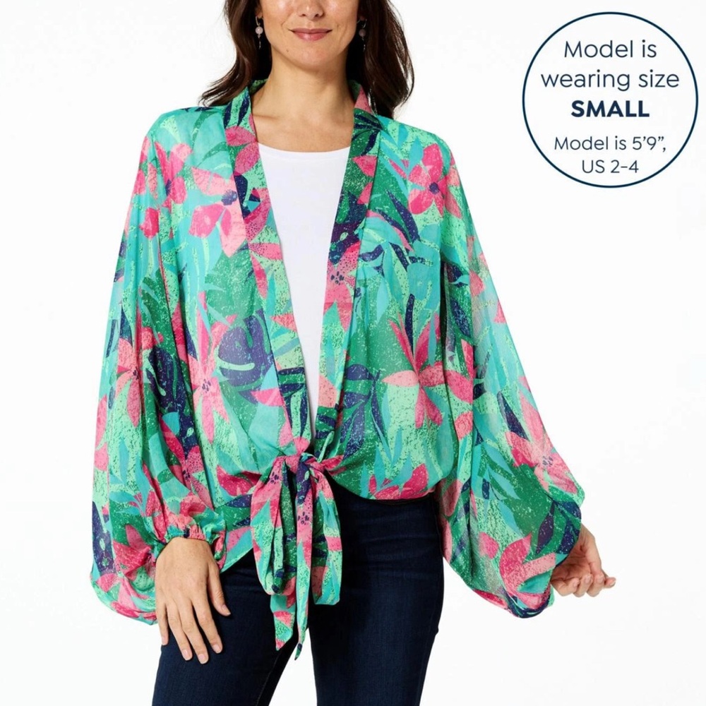 Colleen Lopez Multicolor Floral Kimono